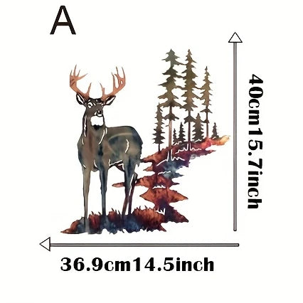 Art en fer métallique Cerf à queue blanche