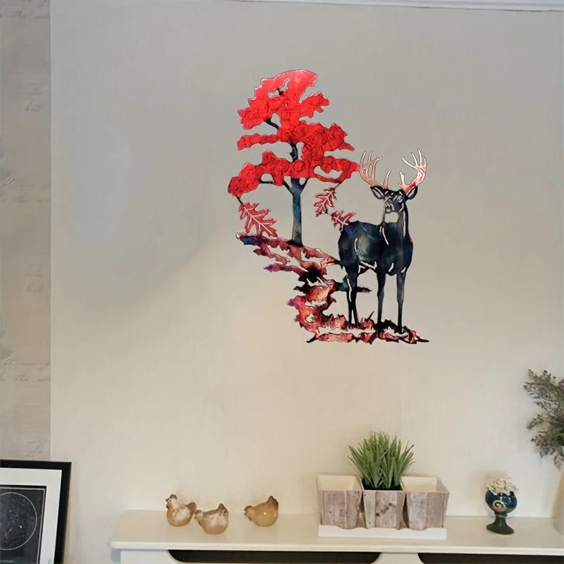 Art en fer métallique Cerf à queue blanche