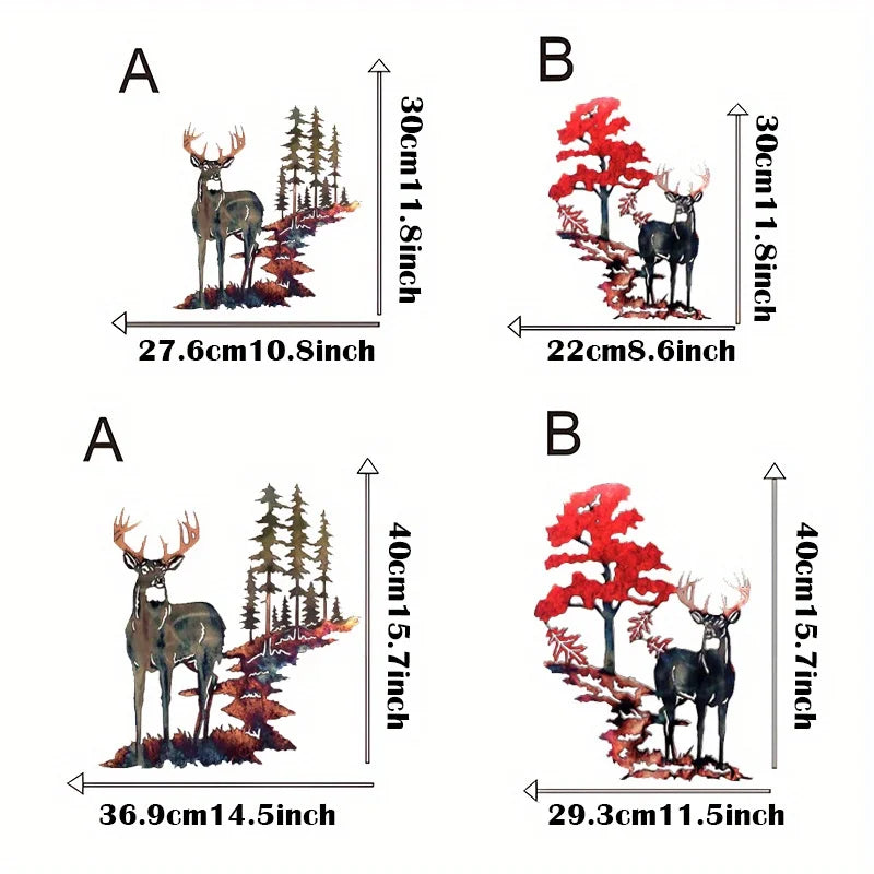 Art en fer métallique Cerf à queue blanche
