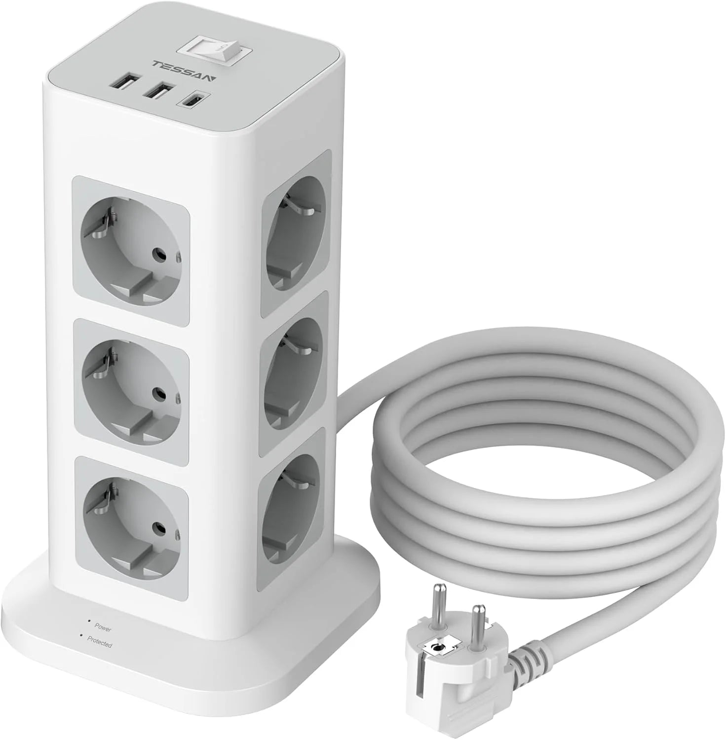 Tower Extension Power Strip Surge Protection