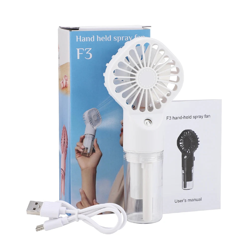 Ventilateur Portable à Main avec Pulvérisation d’Eau