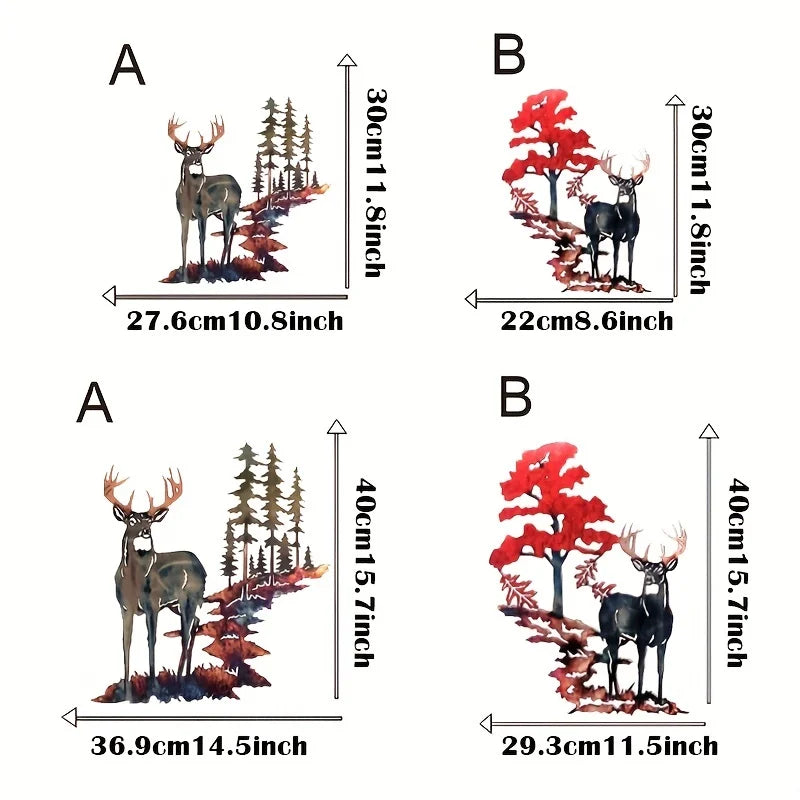 Art en fer métallique Cerf à queue blanche