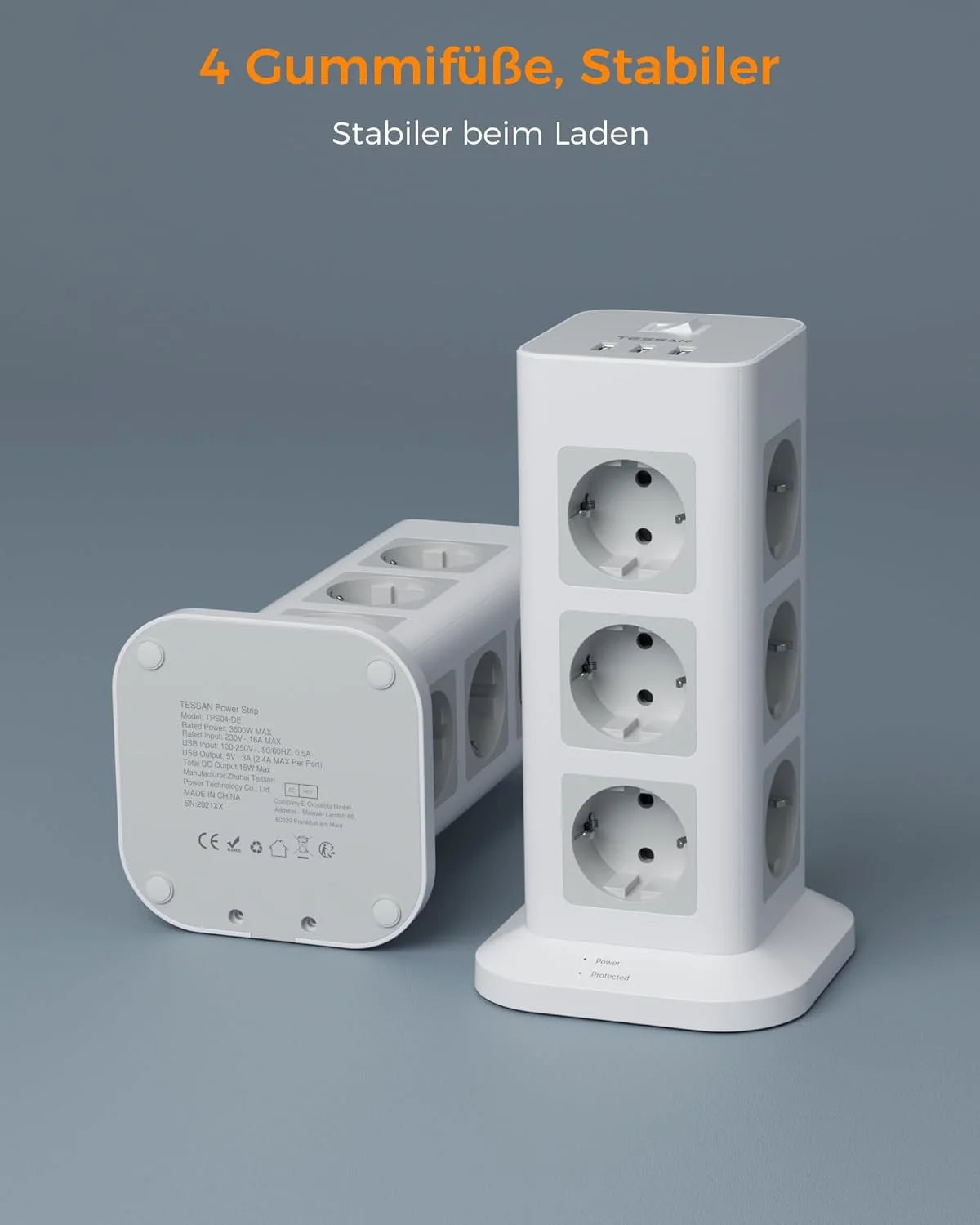Tower Extension Power Strip Surge Protection