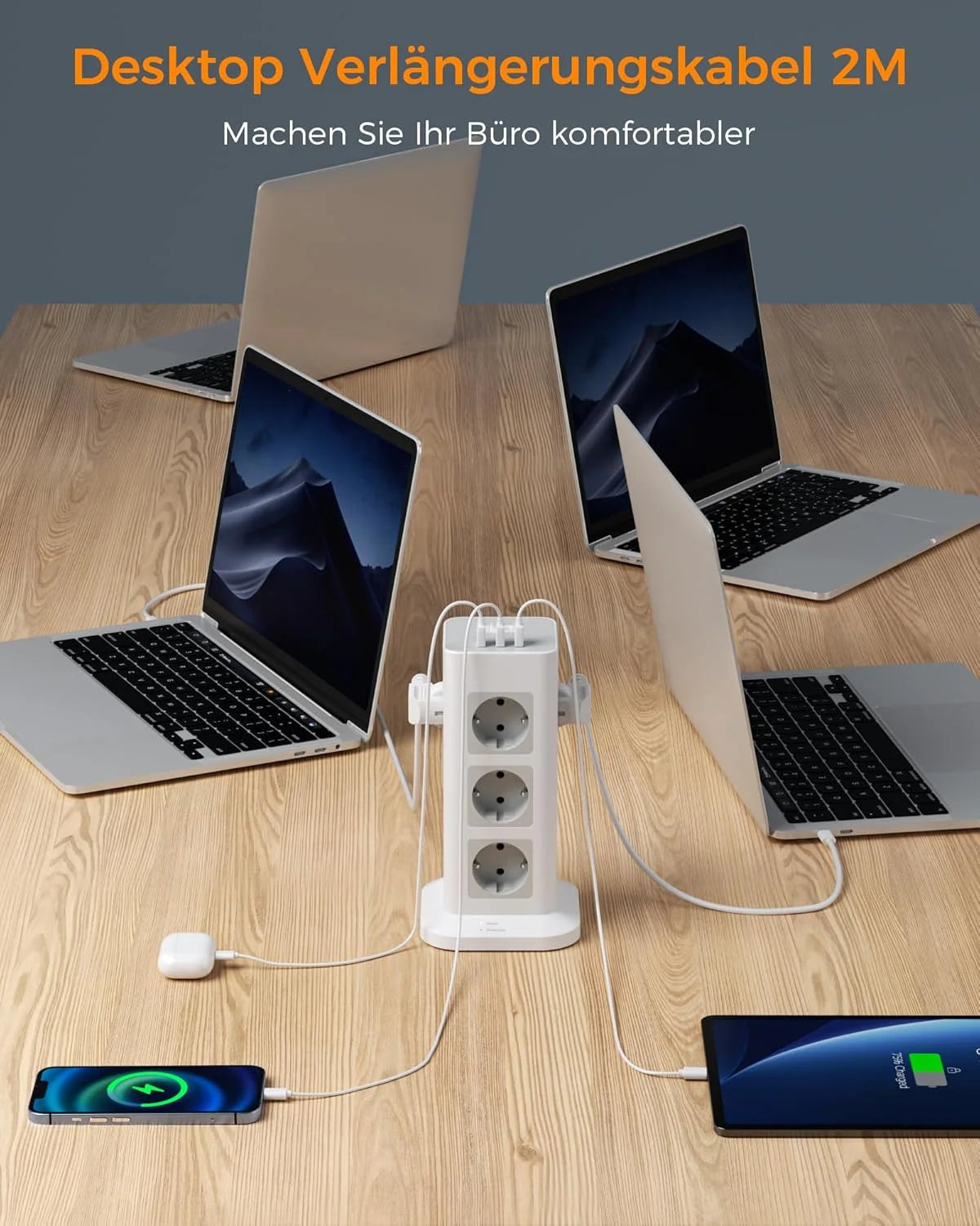 Tower Extension Power Strip Surge Protection