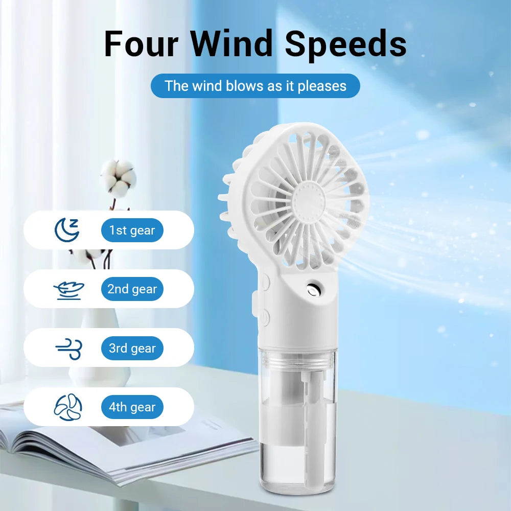 Ventilateur Portable à Main avec Pulvérisation d’Eau