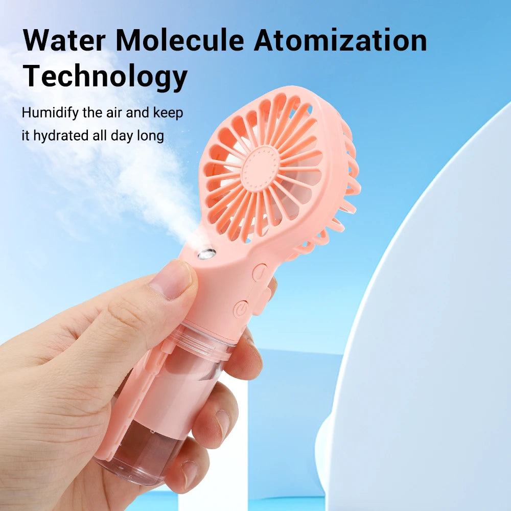 Ventilateur Portable à Main avec Pulvérisation d’Eau