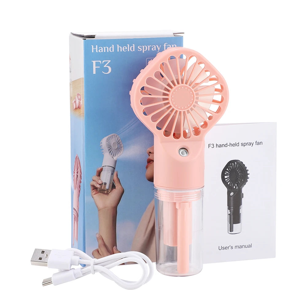 Ventilateur Portable à Main avec Pulvérisation d’Eau