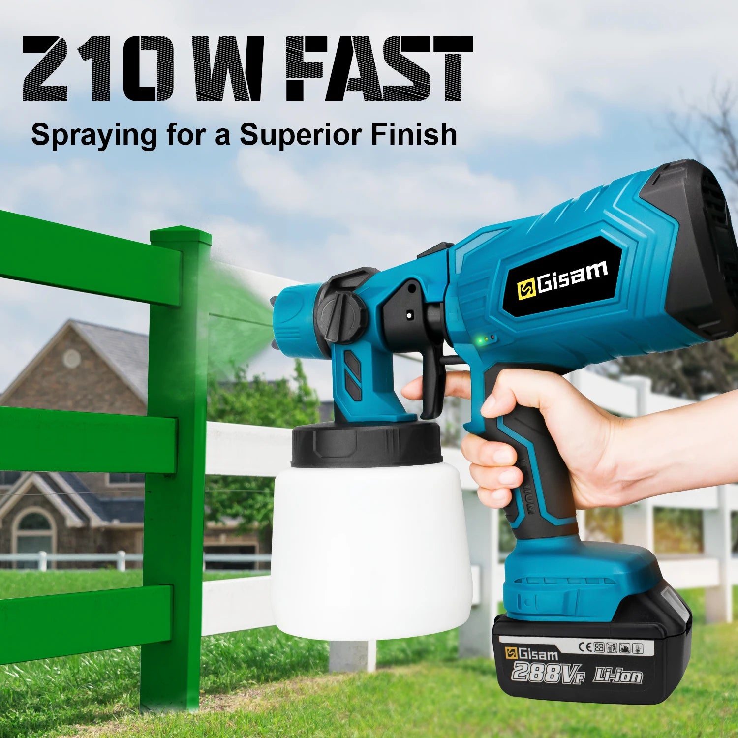 Pistolet à peinture électrique sans fil HVLP 1000ML